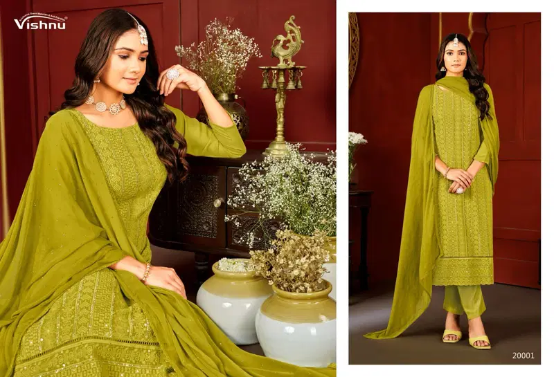 Lucknowi Vol 7 By Vishnu Fox Georgette Dress Material Exporters In India